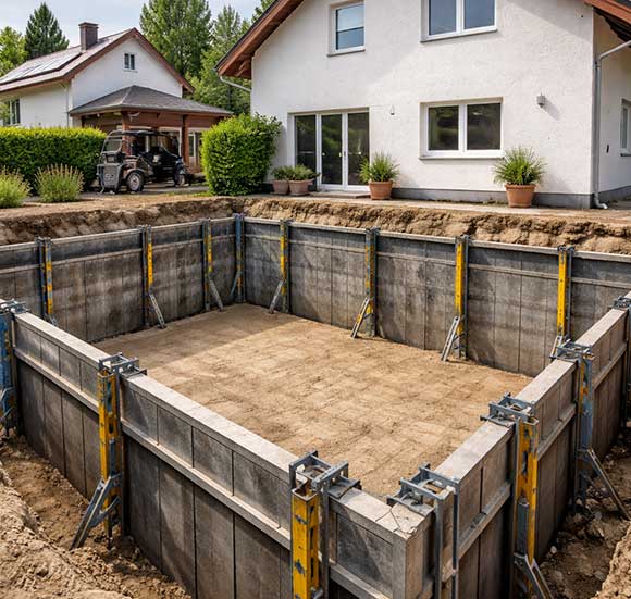 Kellerwände ausschachten: Sicherheit und Substanzschutz